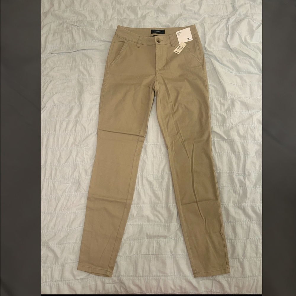 Aéropostale Women's Skinny Khaki Pants with Stretch - Size 4 Long